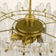 Frosted glass and brass chandelier by Kinkeldey, Germany, 1960s.