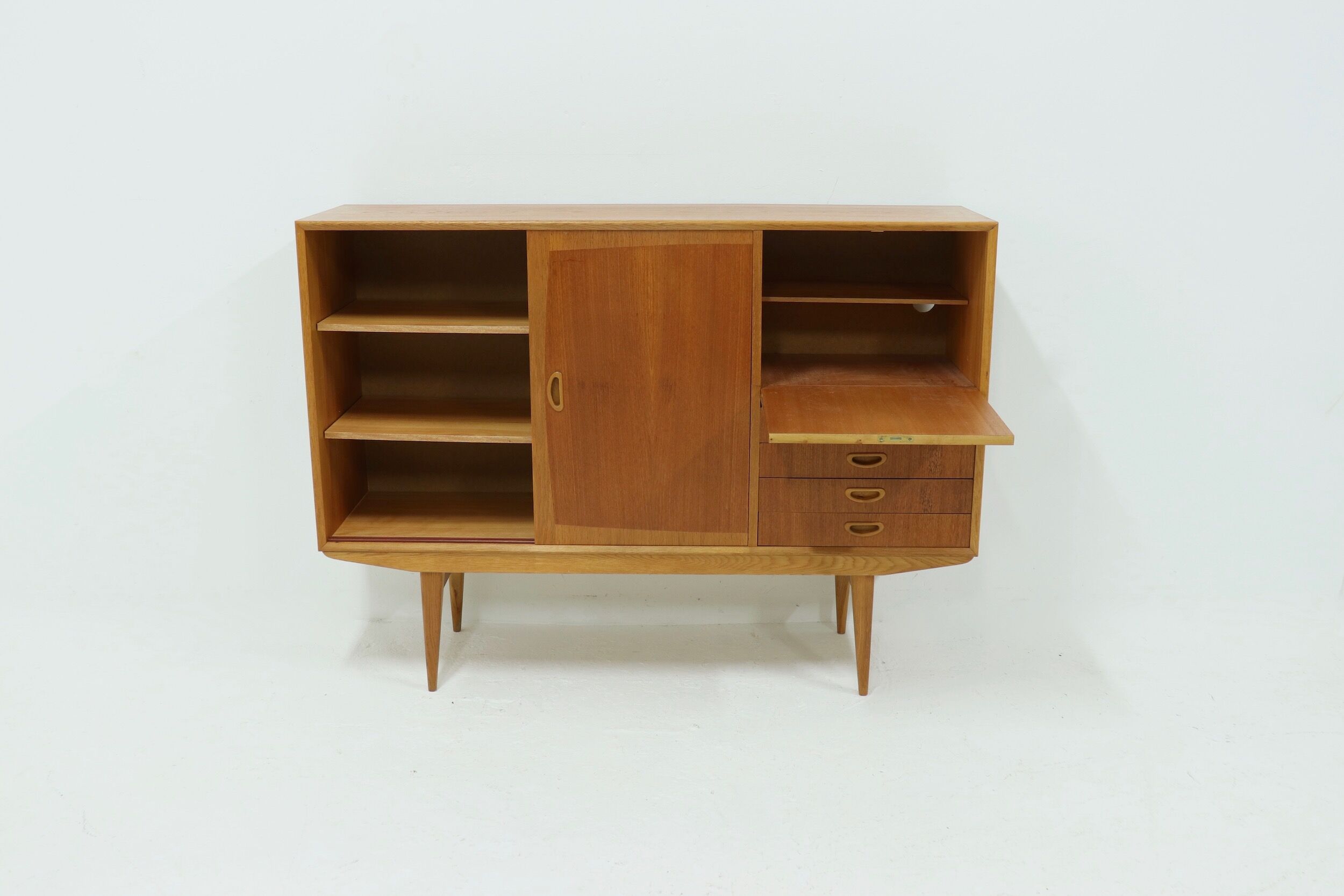 Scandinavian Two Tone Teak Highboard 1960s