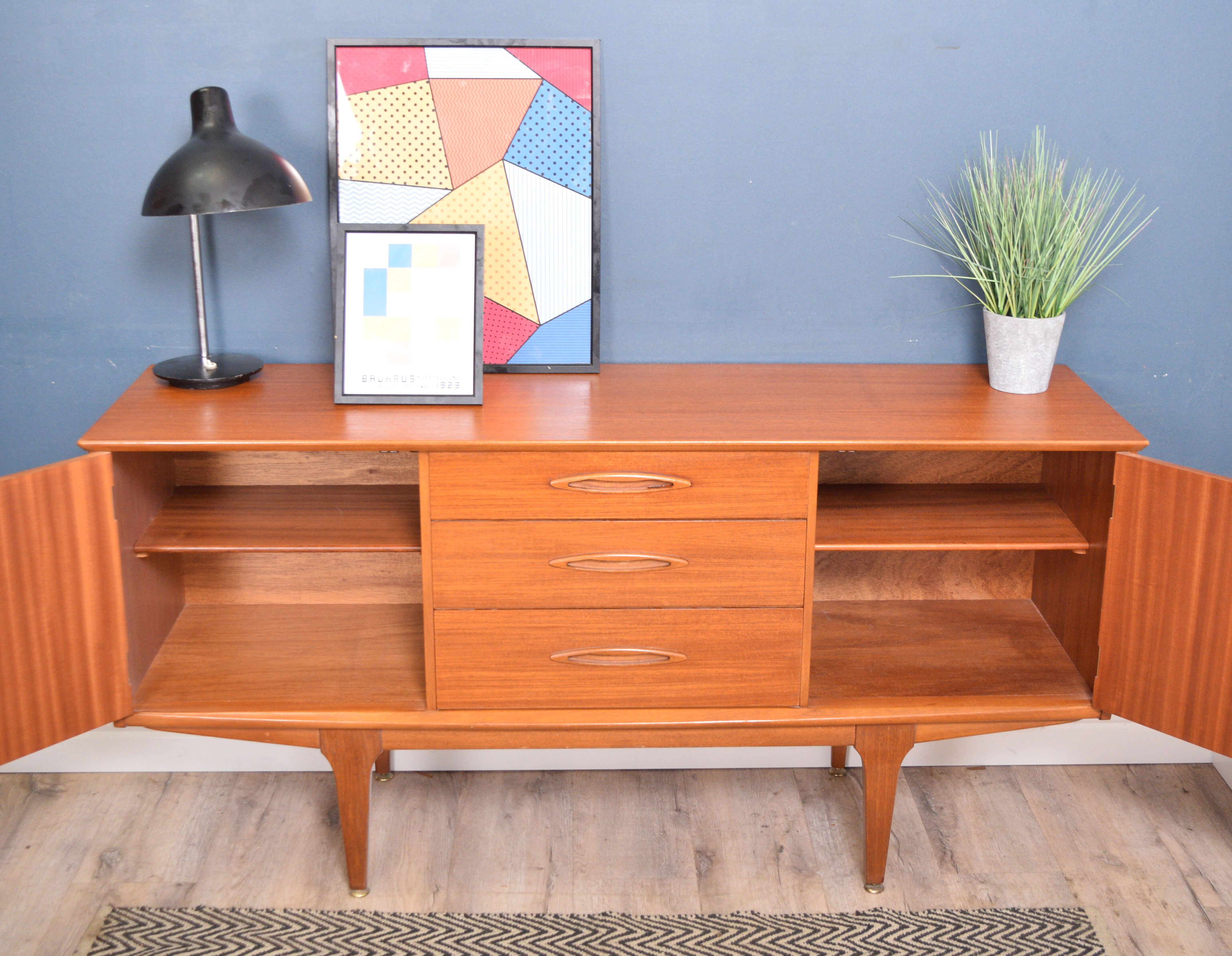 Restored Retro Teak 1960s Jentique Sideboard Cabinet