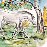 Decorative horse plate signed from the 60s-70s