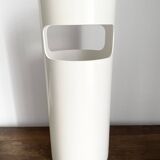 Kartell Gino Colombini white plastic umbrella stand from the 70s