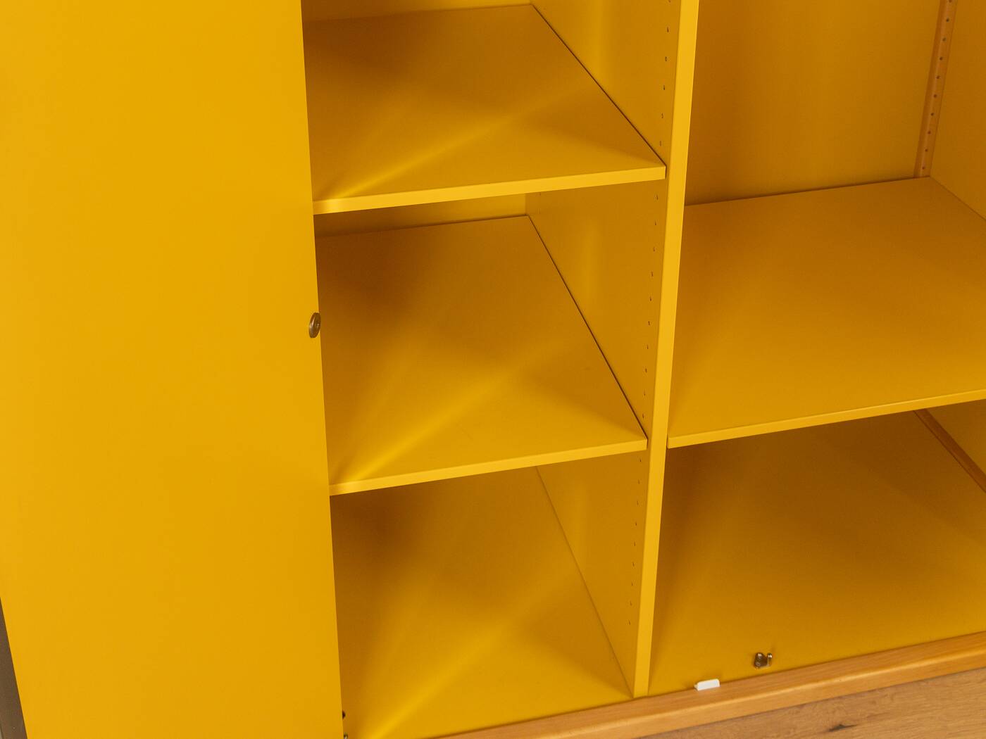 Wardrobe from the Profilsystem collection by Flötotto, 1970s, yellow HPL, beech frame