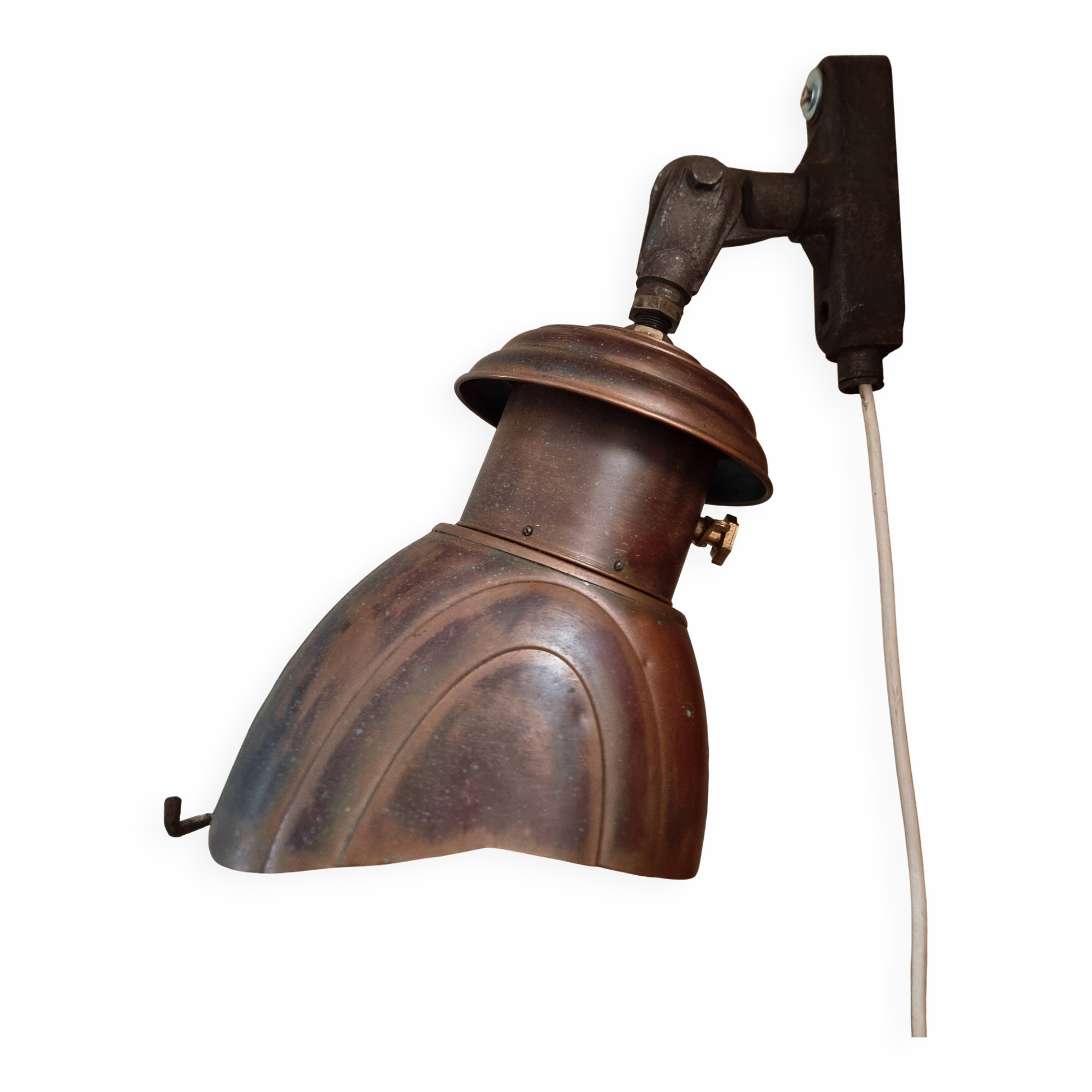 Applique murale industrielle Art déco – applique réglable en cuivre – lampe de rue des années 1920