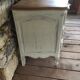 Louis XV style chest of drawers in cherry 3 drawers patinated linen color