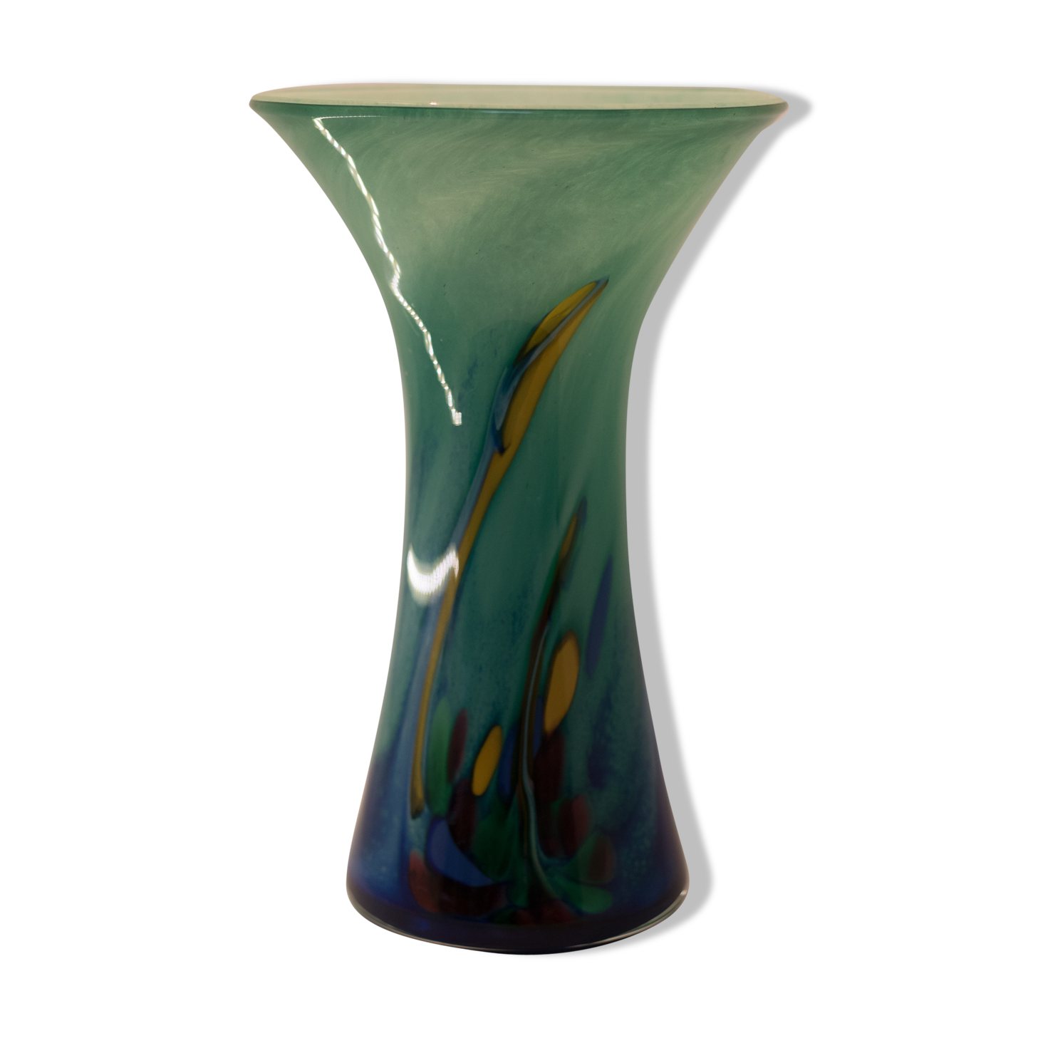 Diabolo vase in blown glass