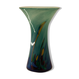 Vase diabolo en verre soufflé