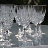 12 antique crystal stemmed glasses