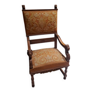 Fauteuil ancien tête - lion