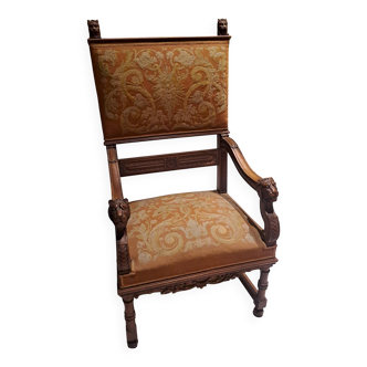 Antique lion head armchair