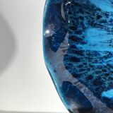 3 Vallauris Cups deep blue wavy edge