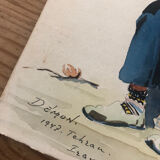 Pair of Iran watercolors signed and dated 47