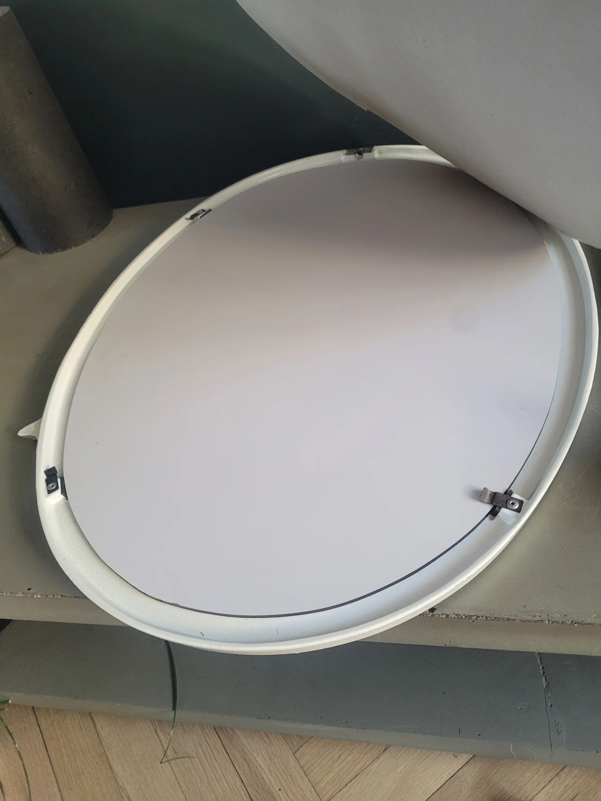 White enameled cast iron bathroom set