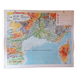 Old school map N°108 Midi-Mediterranean Corsica - Varon Colin