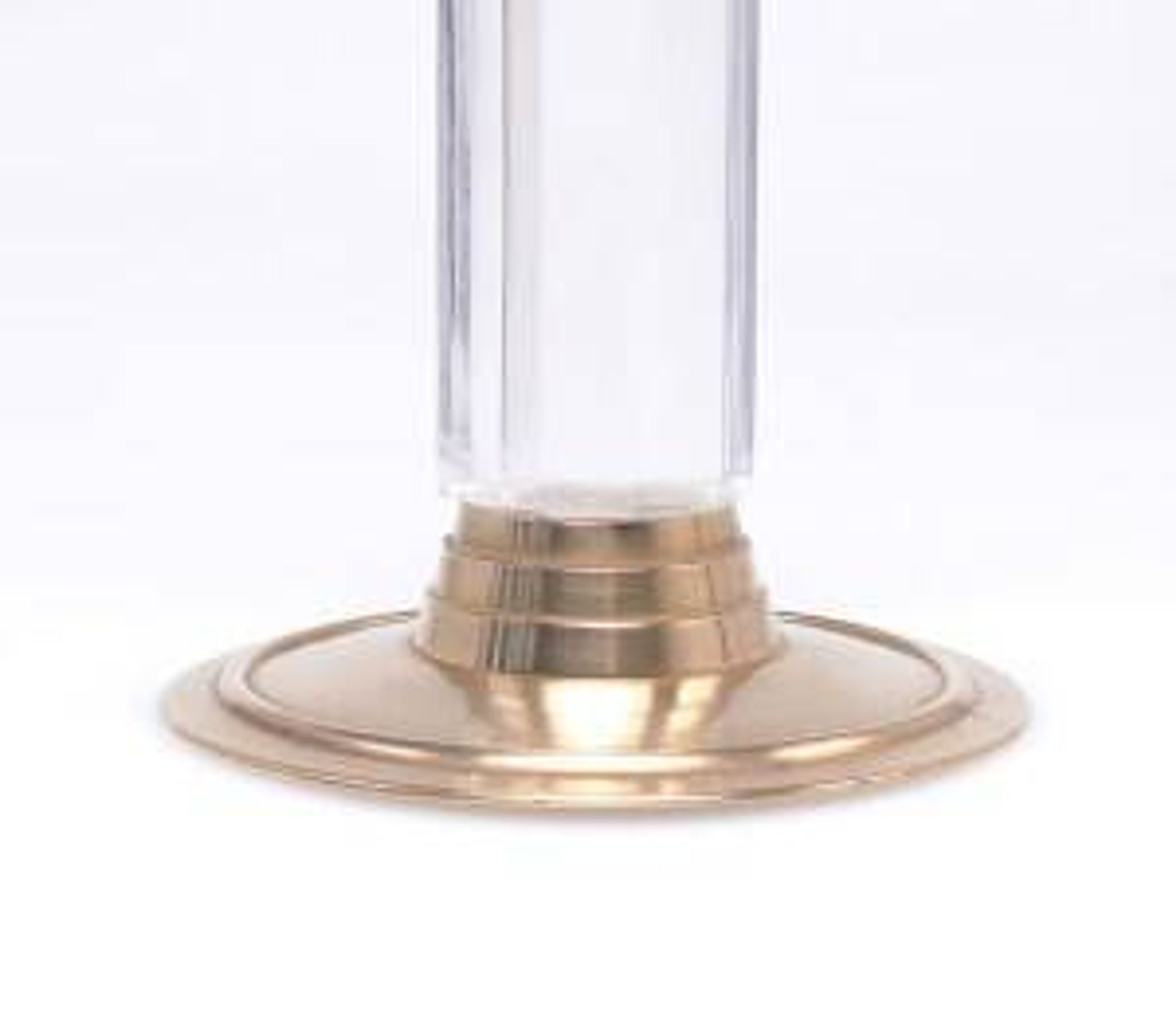 Ensemble vintage de bougeoirs en laiton et en lucite, années 1970.