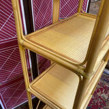1970s bamboo and wicker shelf