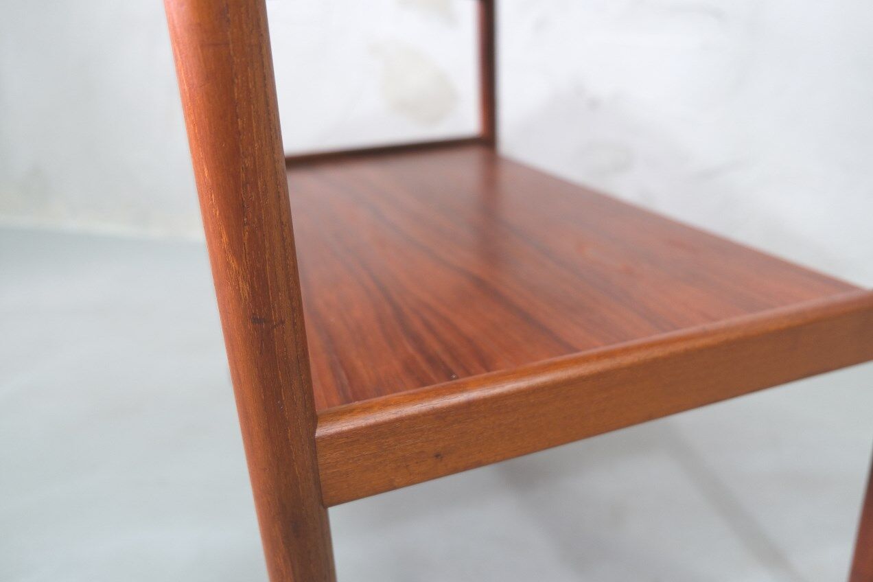 Danish teak bar cart with tray by Poul Hundevad, 1960s