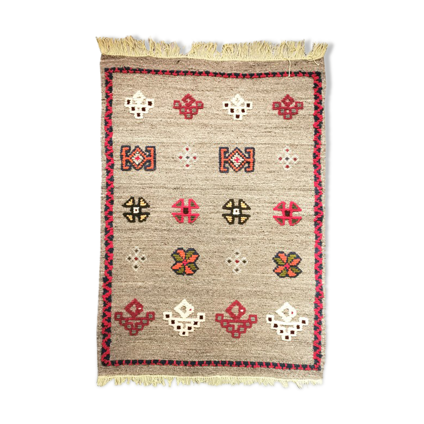 Carpet in gray wool 100x70cm