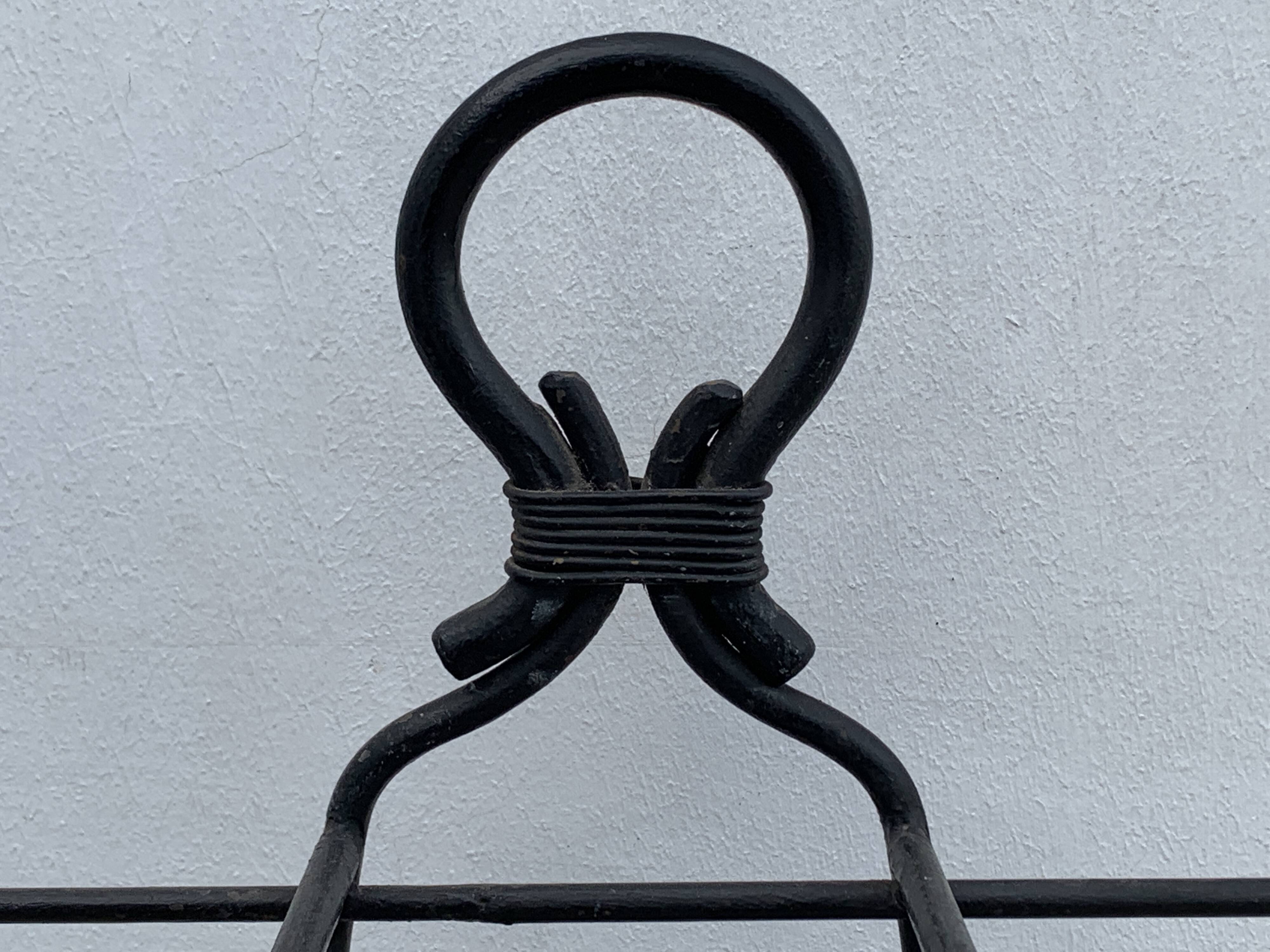 French black wrought iron fireplace set, 1960