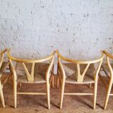 Scandinavian CH24 Wishbone chairs by Hans Wegner for Carl Hansen