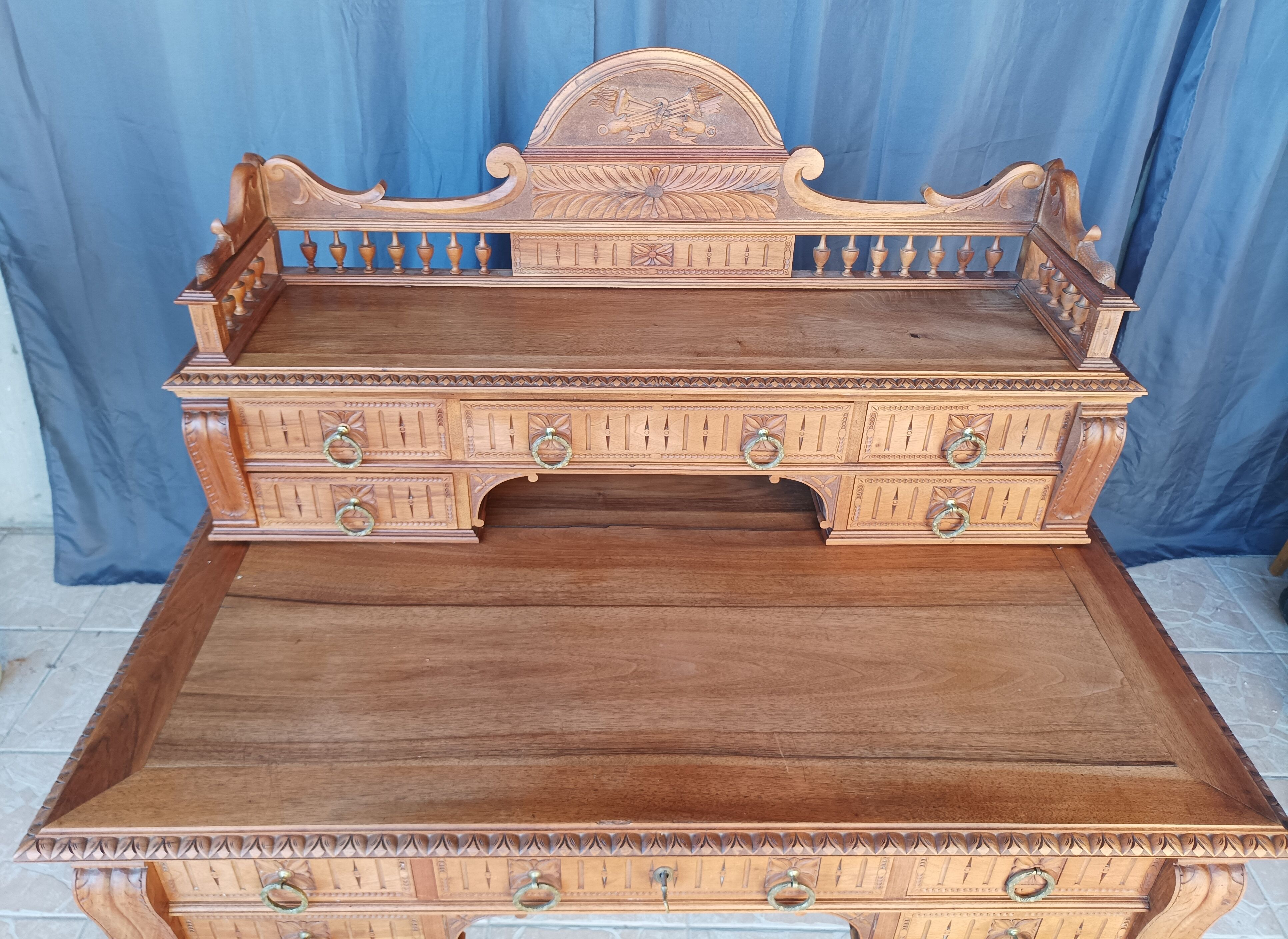Louis XVI style walnut desk