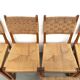 Série de dix chaises en orme massif tressées main, France circa 1965