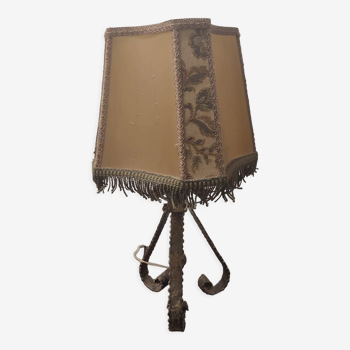 Wrought iron foot lamp