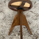 Vintage Red Leather Cushion Wooden Tripod Piano Stool