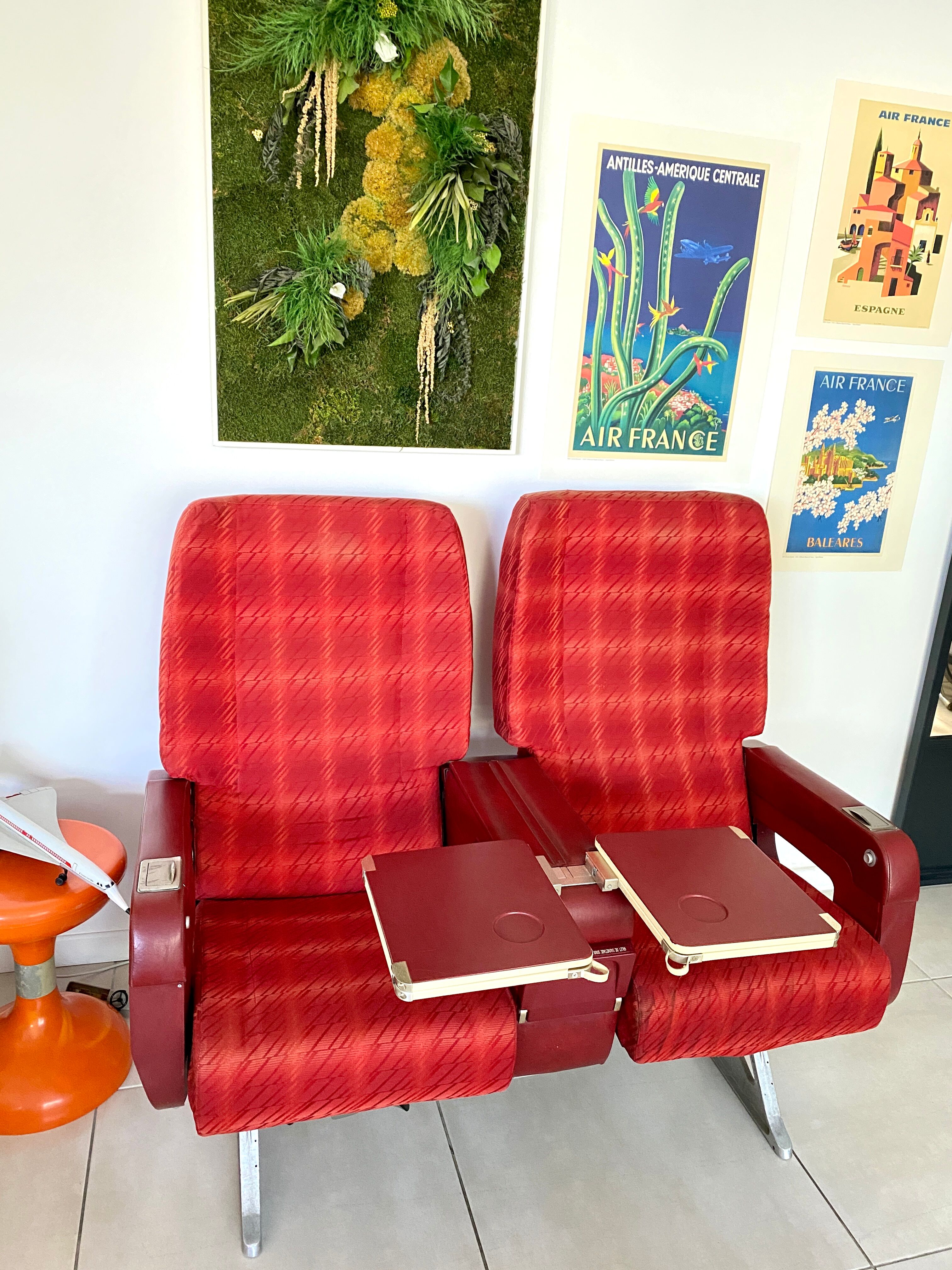 Vintage Air France aircraft chairs