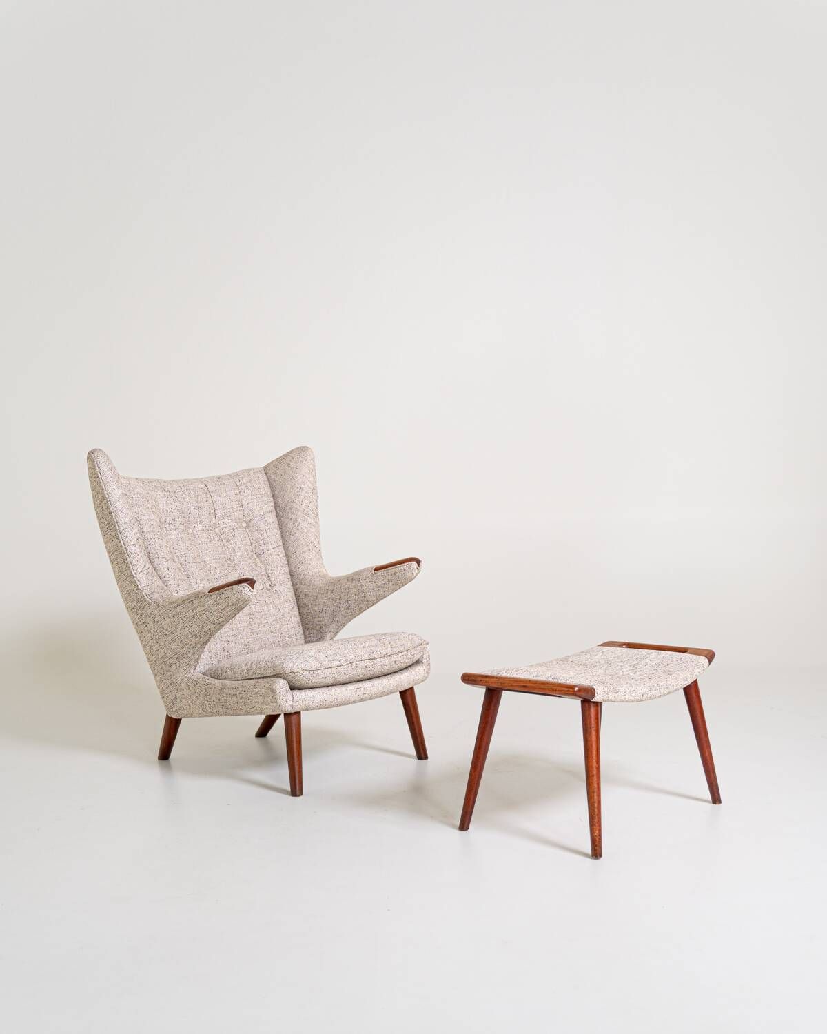 “Papa Bear” armchair and ottoman by Hans J. Wegner for A.P. Stolen, Denmark