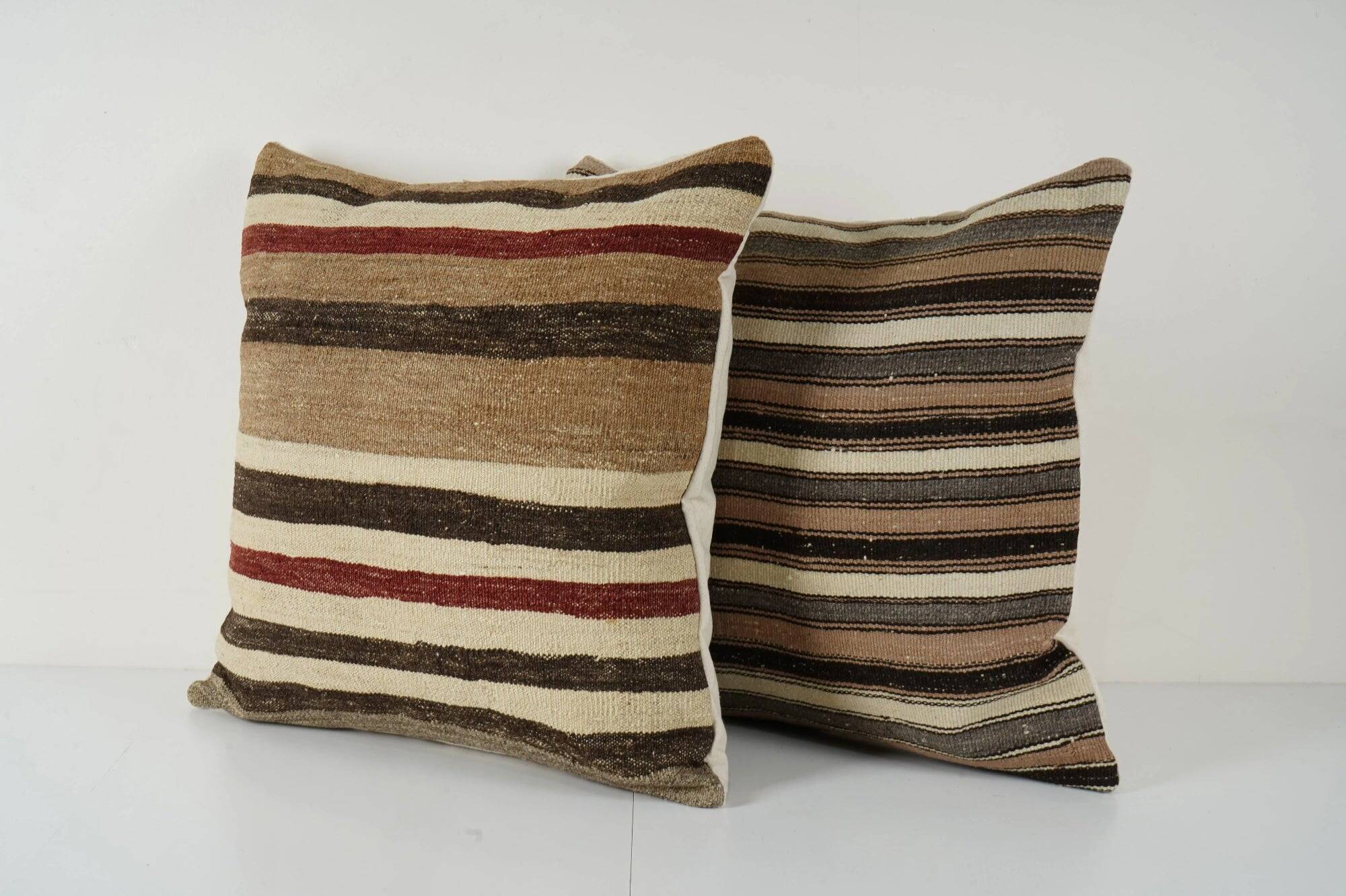 Set of 2 vintage kilim cushion covers 61x61 cm