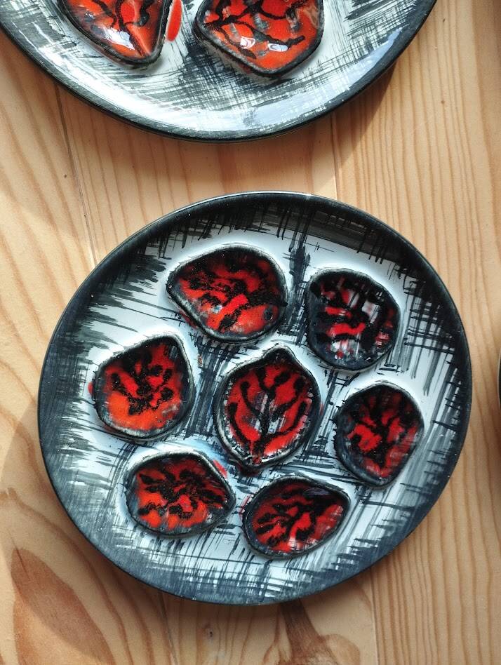 Ensemble de 6 assiettes à huitres