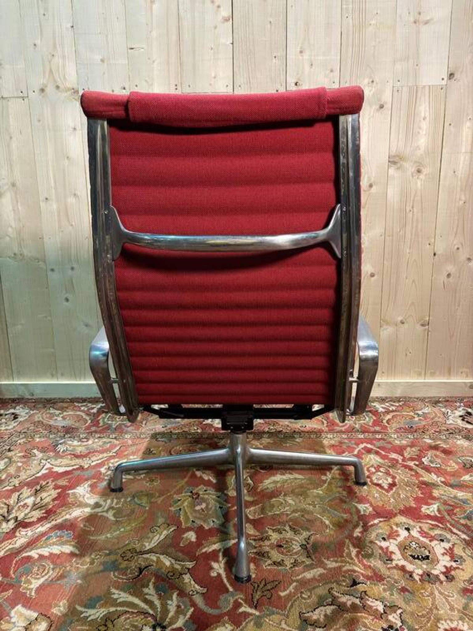 Fauteuil et ottoman Bauhaus de Charles Eames en aluminium