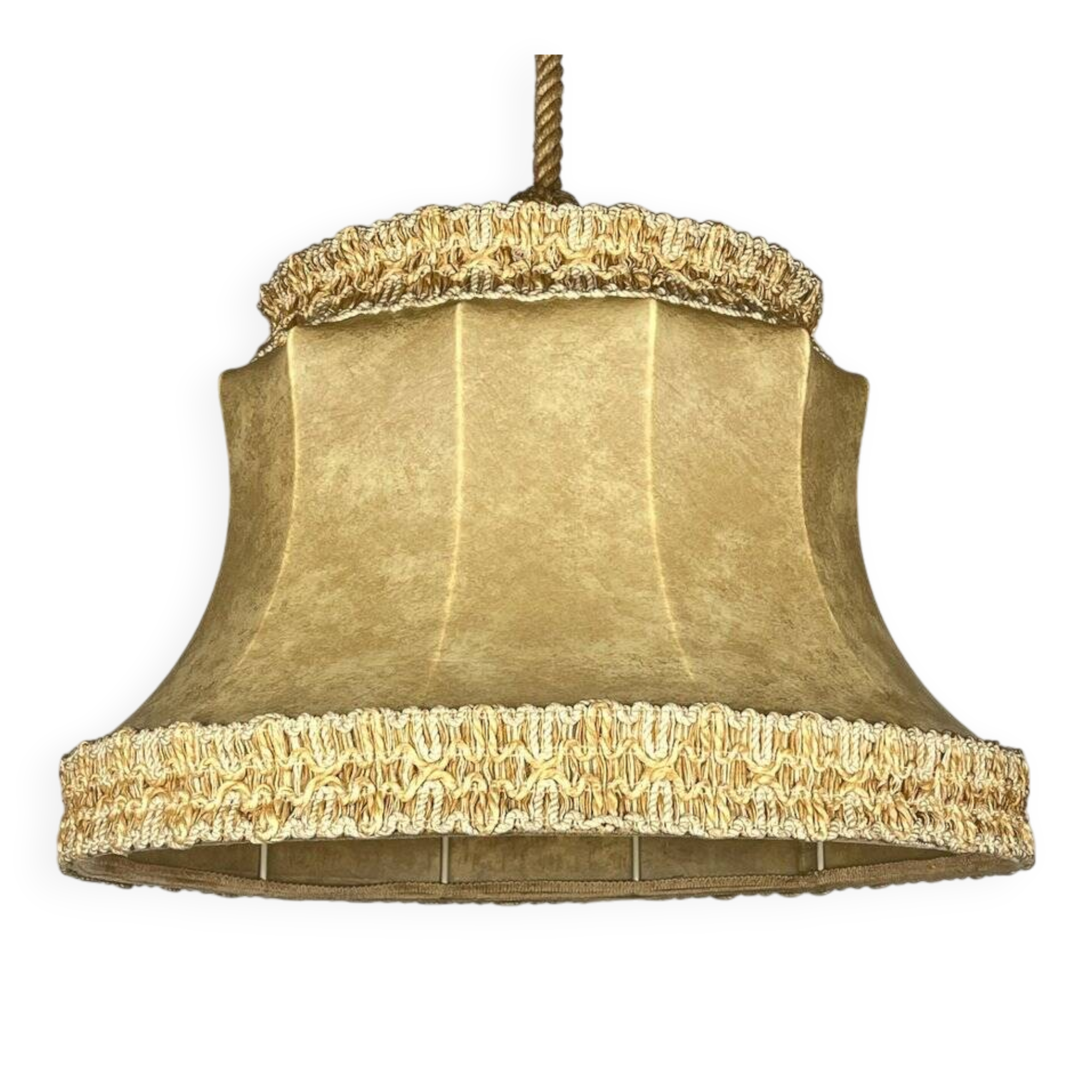 Vintage leather pendant lamp, 1950s.