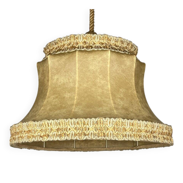 Vintage leather pendant lamp, 1950s.