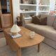 Round folding coffee table in solid wood