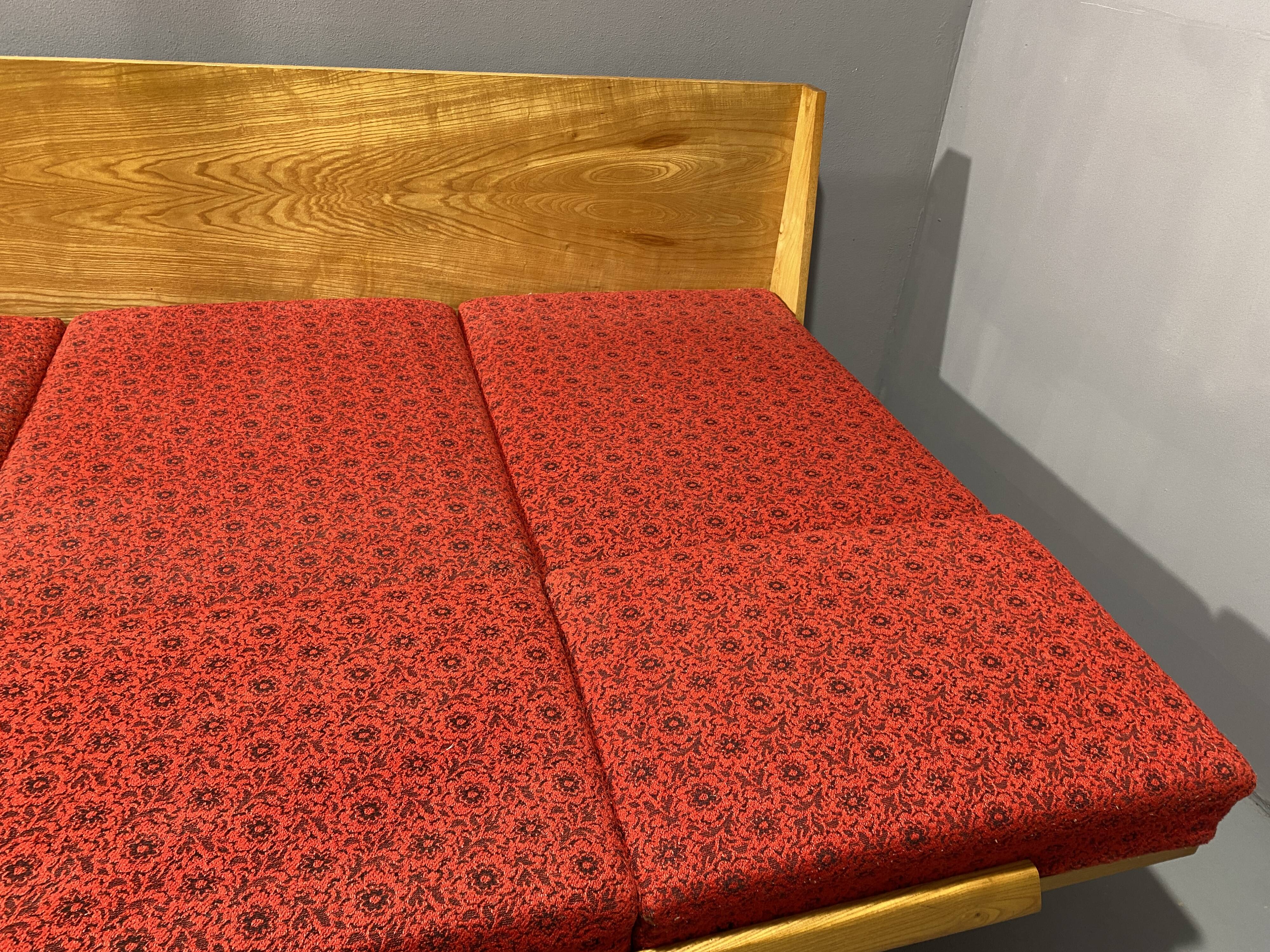 Mid-century folding sofa bed by Drevotvar, 1970s, Czechoslovakia