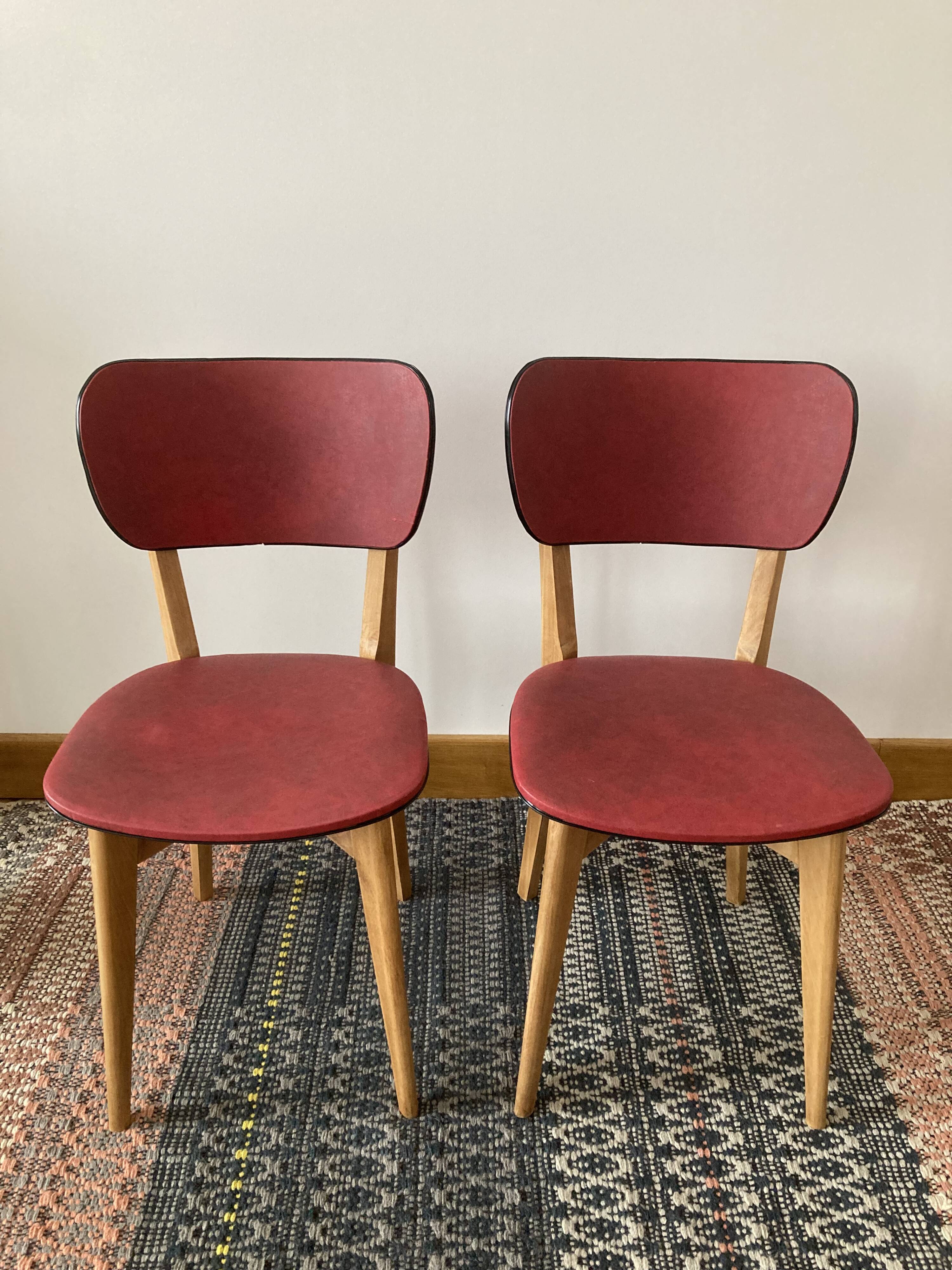 Pair of red skai chairs