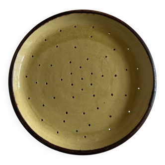 Plat centre de table XXL Etienne Noel en terre vernissée de Dieulefit 1950