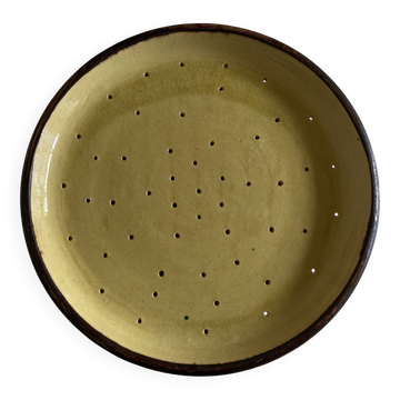 Plat centre de table XXL Etienne Noel en terre vernissée de Dieulefit 1950