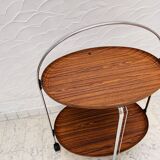 Oval folding serving trolley