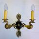 Empire bronze sconces with decorations of swans, palmettes and acanthus leaves