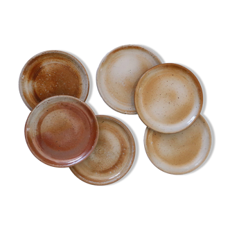 Set of 6 dessert plates from Grès du Marais