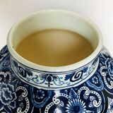 Large covered pot in Delft earthenware