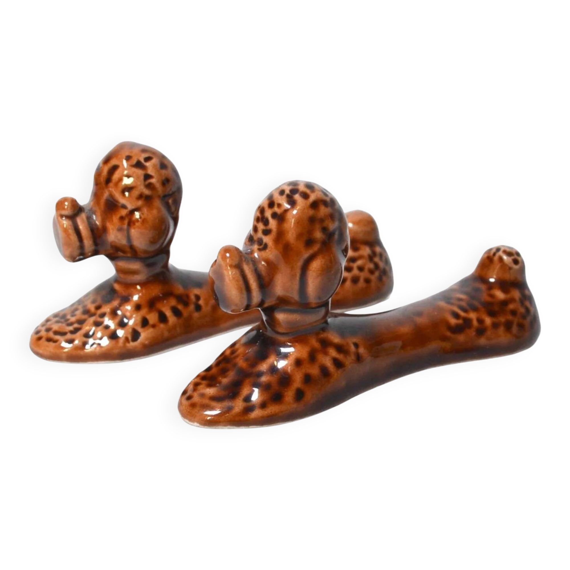 Vintage slip poodle knife holders