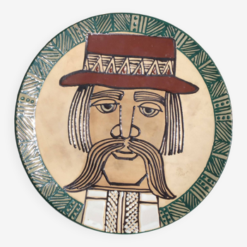 Grand plat décoratif Monsieur Moustache