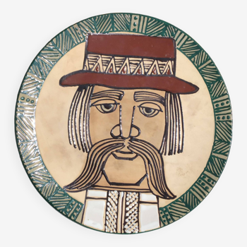 Large decorative dish Monsieur Mustache