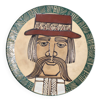 Large decorative dish Monsieur Mustache