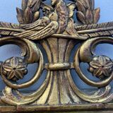 Antique mirror with gilded wood pediment, Louis XVI style