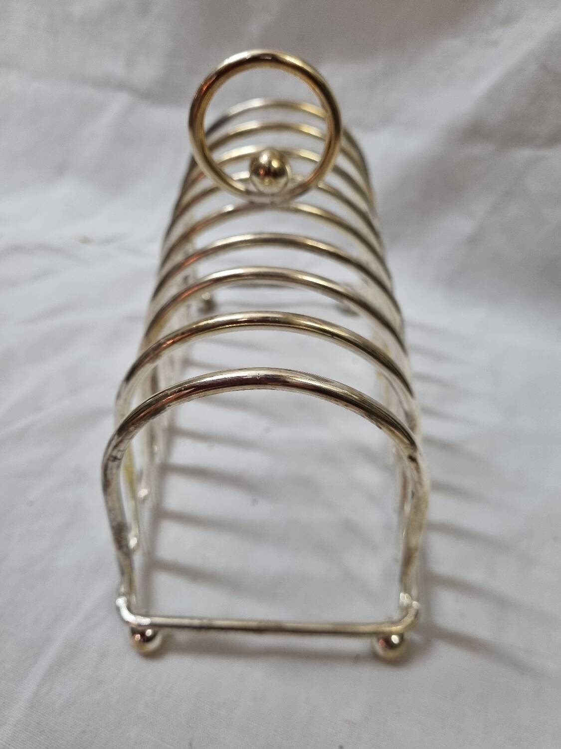 8 slice toast holder, silver, 1970
