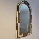 Miroir ethnique en os et pierre